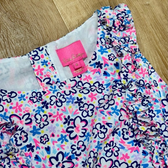Lilly Pulitzer Amia Ditsy Floral Dress Girls Size 8 - Picture 4 of 5